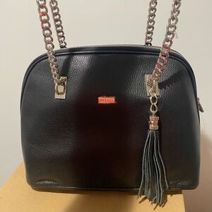 Black leather bag